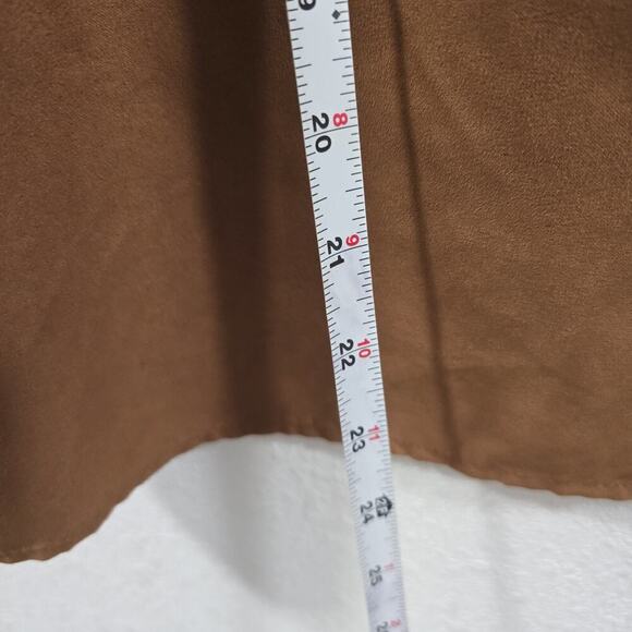 Marc New York Ruffle Sleeve Button Front Blouse Brown Size L - Picture 11 of 12